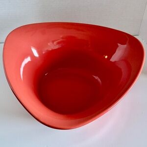 Atomic Googie Salad Bowl Orange Asymmetrical Serving Dish Retro Triangular